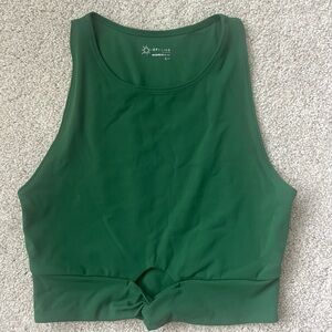 Aerie Green Crop Tie Front Tank Top